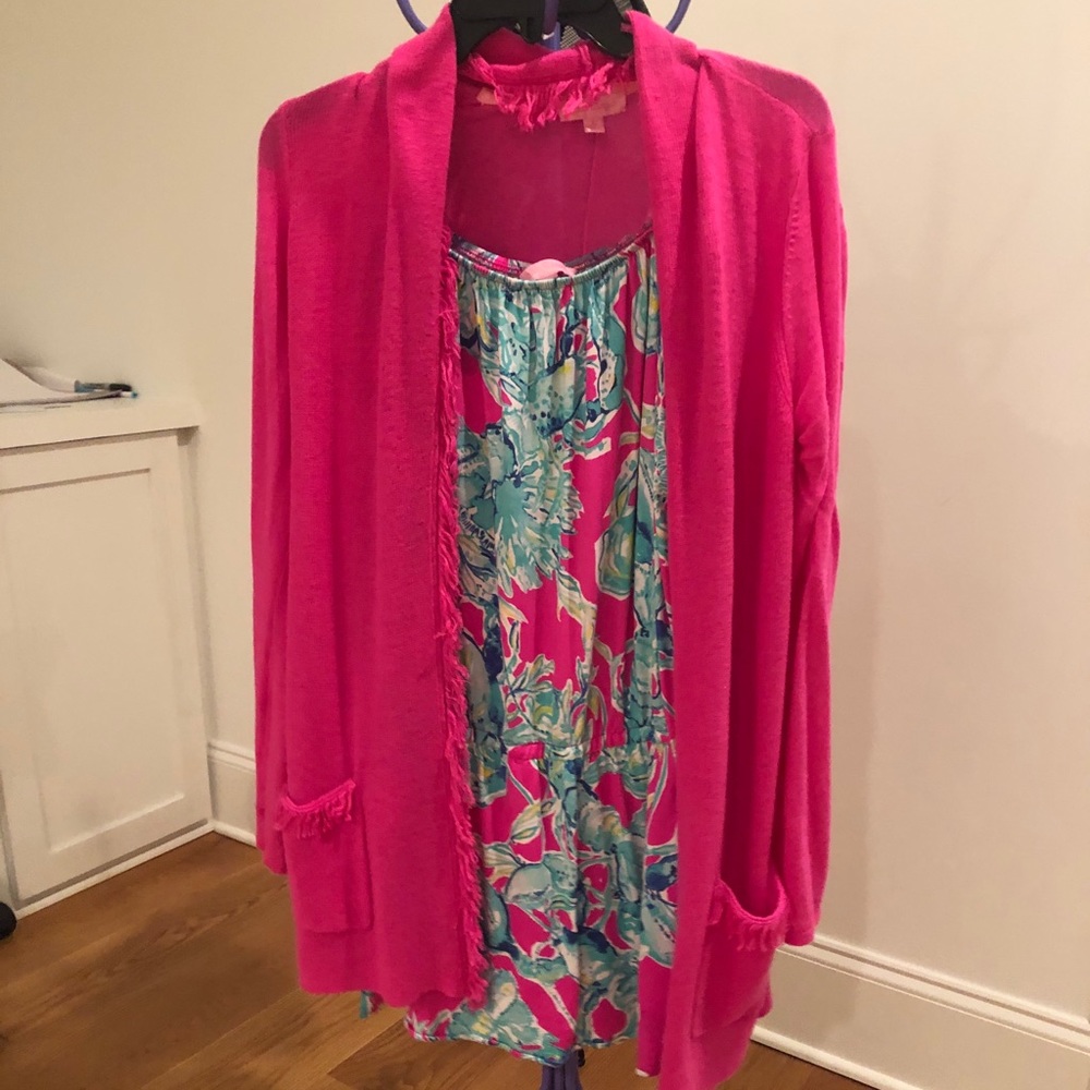 OFF-THE-SHOULDER LILY PULITZER ROMPER AND SWEATER